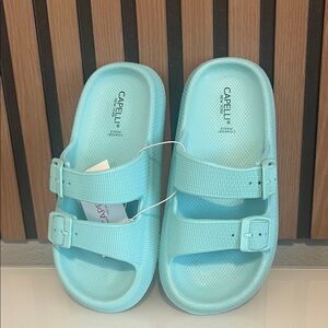 Capelli of New York Light Blue Slide Sandals #4
